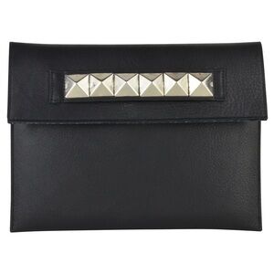 J.J. Winters Black Leather Billie Tech Case/ Clutch